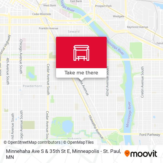 Minnehaha Ave S & 35th St E map
