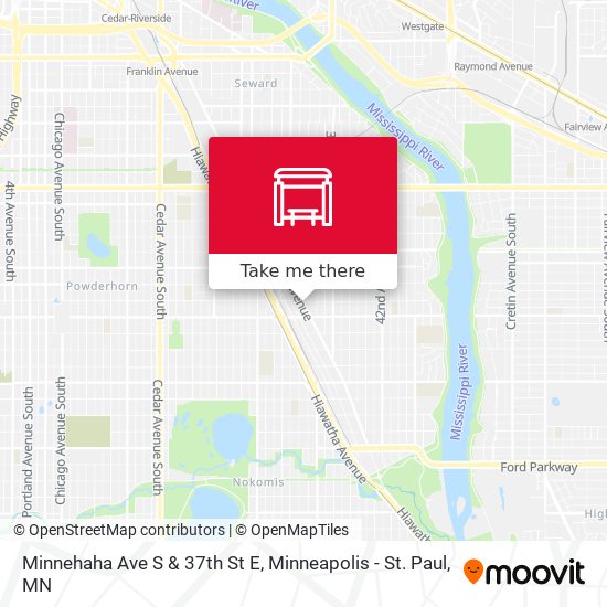 Minnehaha Ave S & 37th St E map