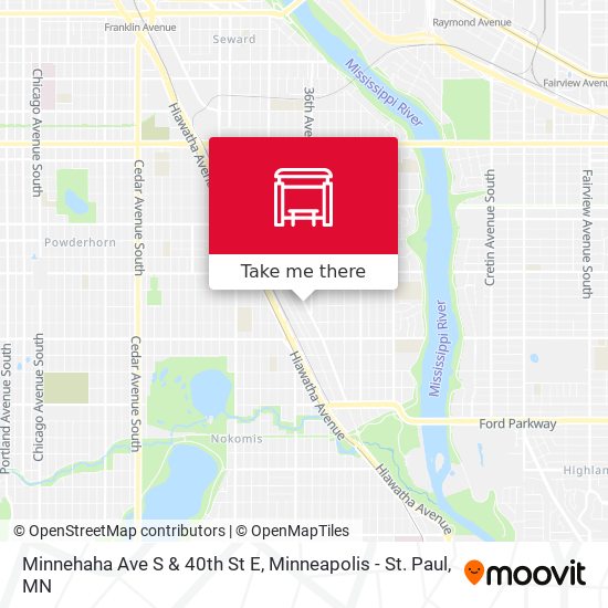 Minnehaha Ave S & 40th St E map