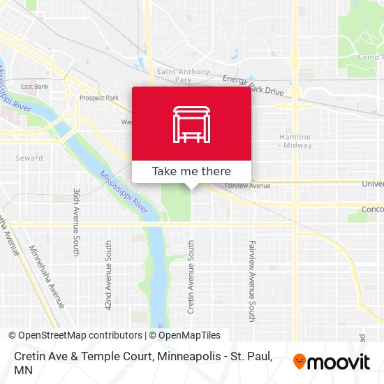 Cretin Ave & Temple Court map