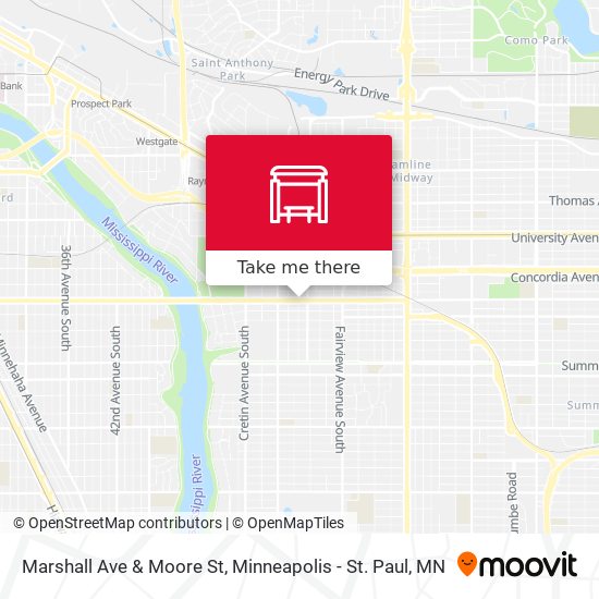 Marshall Ave & Moore St map