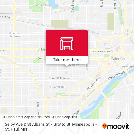 Selby Ave & St Albans St / Grotto St map