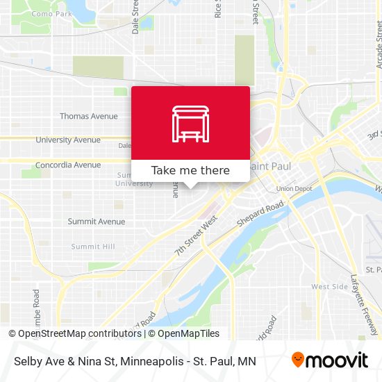 Selby Ave & Nina St map