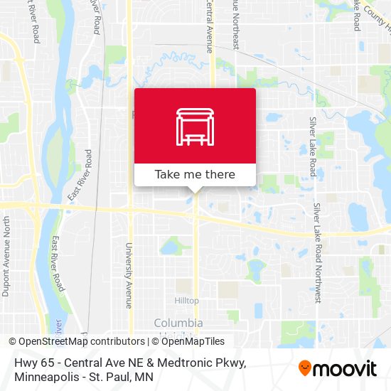 Mapa de Hwy 65 - Central Ave NE & Medtronic Pkwy