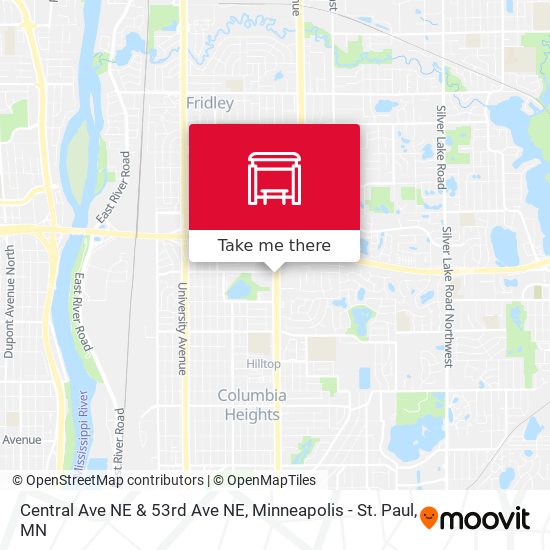 Central Ave NE & 53rd Ave NE map