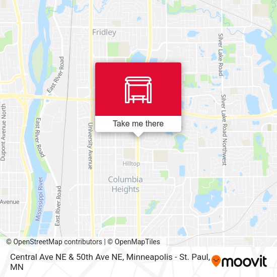 Central Ave NE & 50th Ave NE map