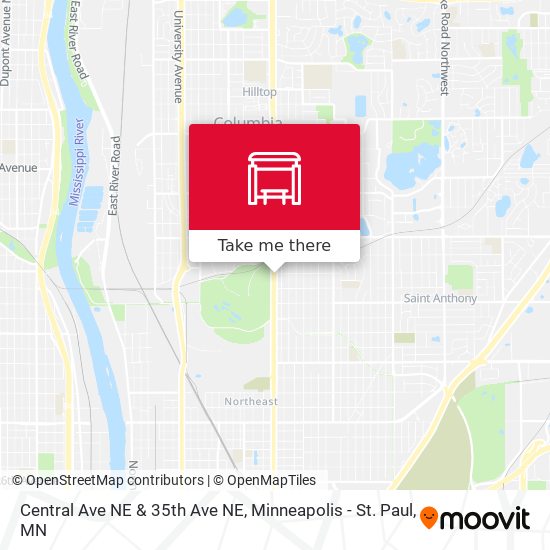 Central Ave NE & 35th Ave NE map