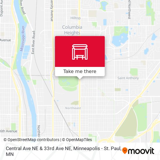 Mapa de Central Ave NE & 33rd Ave NE