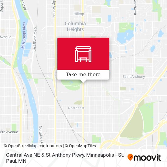 Mapa de Central Ave NE & St Anthony Pkwy