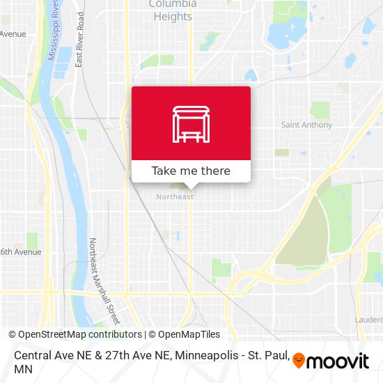 Central Ave NE & 27th Ave NE map
