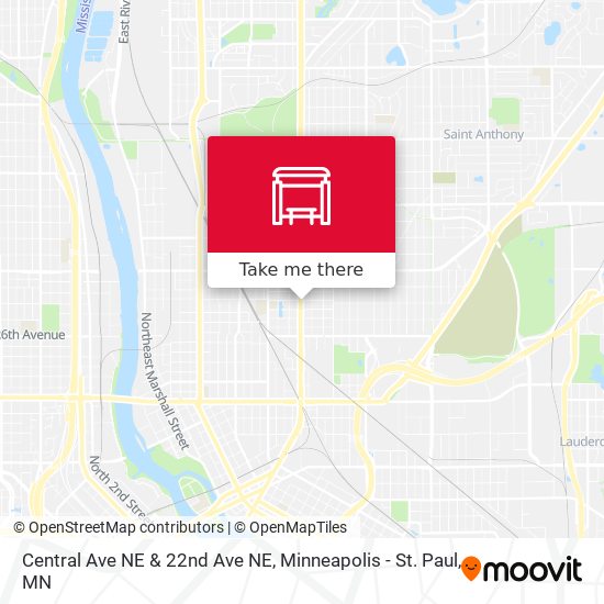 Central Ave NE & 22nd Ave NE map