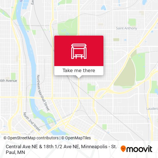 Central Ave NE & 18th 1 / 2 Ave NE map