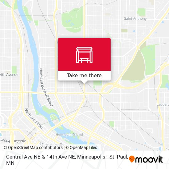 Central Ave NE & 14th Ave NE map