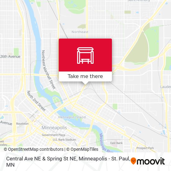 Mapa de Central Ave NE & Spring St NE
