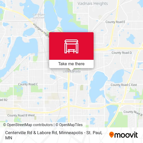 Centerville Rd & Labore Rd map