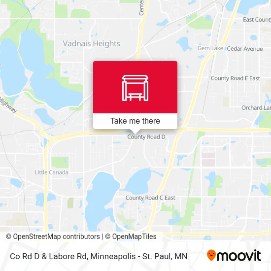 Co Rd D & Labore Rd map