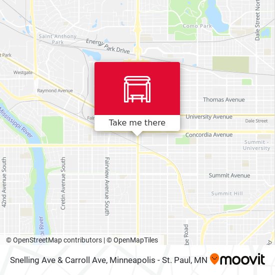 Snelling Ave & Carroll Ave map