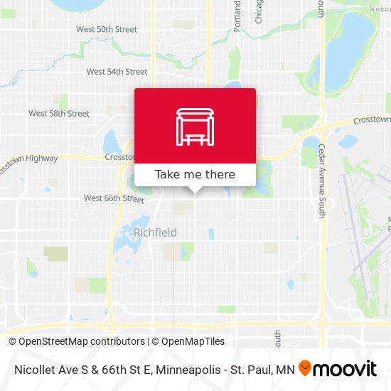 Nicollet Ave S & 66th St E map