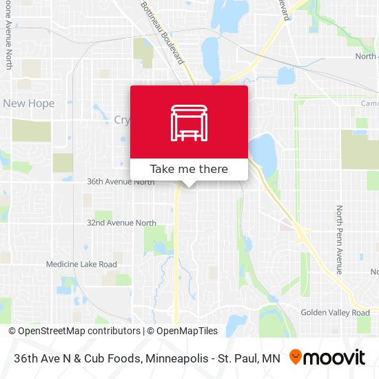 36th Ave N & Cub Foods map