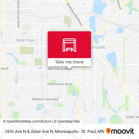 36th Ave N & Adair Ave N map