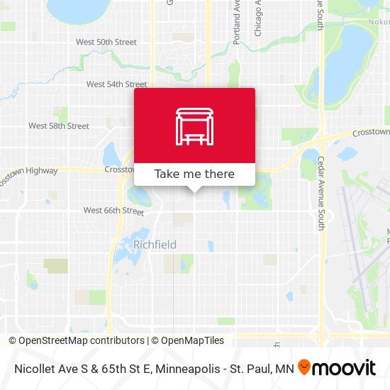 Mapa de Nicollet Ave S & 65th St E