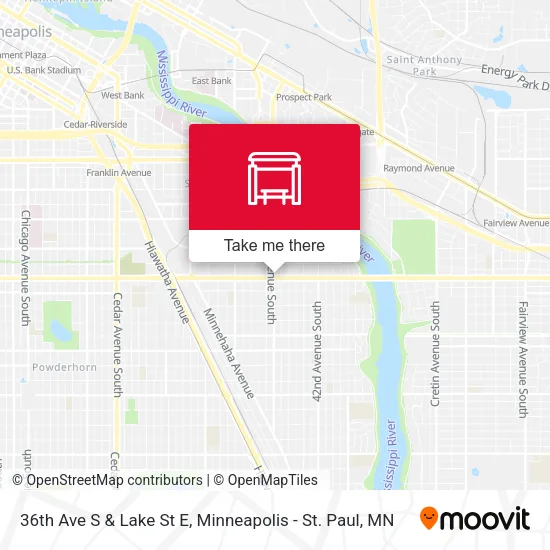 36th Ave S & Lake St E map