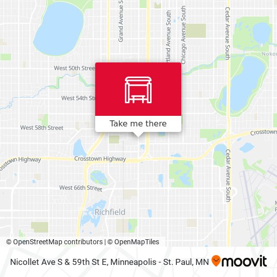 Mapa de Nicollet Ave S & 59th St E