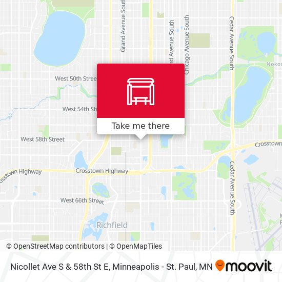 Nicollet Ave S & 58th St E map