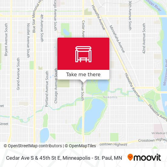 Mapa de Cedar Ave S & 45th St E