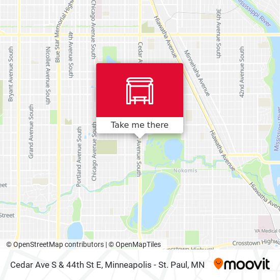Mapa de Cedar Ave S & 44th St E