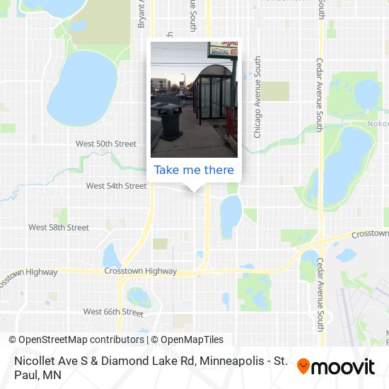 Nicollet Ave S & Diamond Lake Rd map