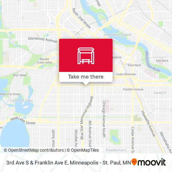 3rd Ave S & Franklin Ave E map