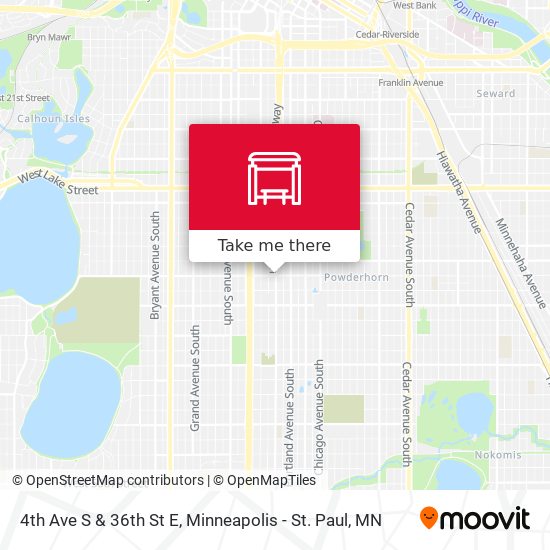 4th Ave S & 36th St E map