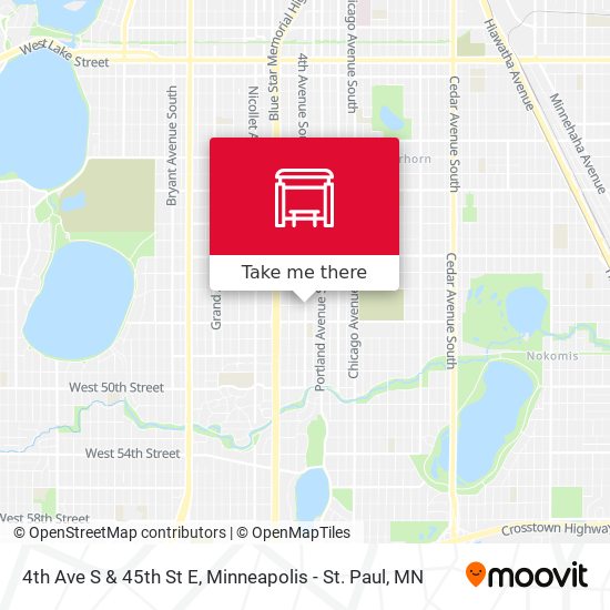 4th Ave S & 45th St E map