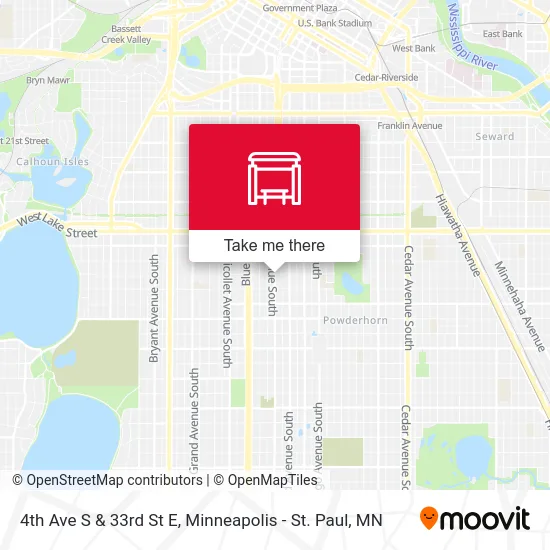 4th Ave S & 33rd St E map