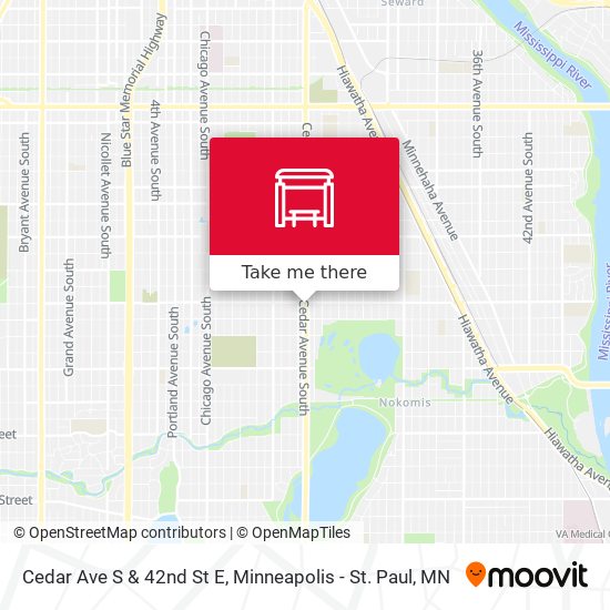 Mapa de Cedar Ave S & 42nd St E
