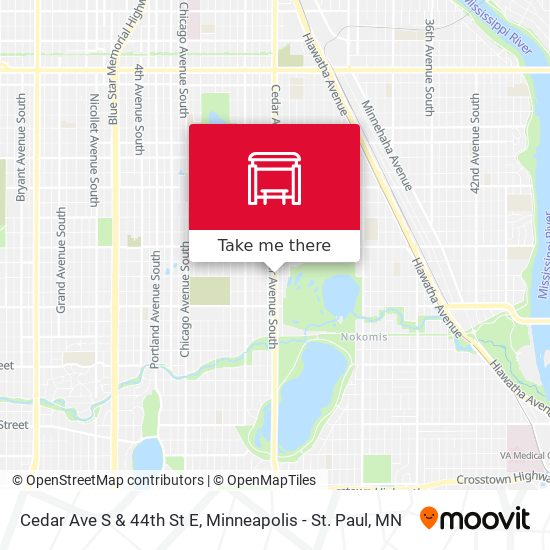 Cedar Ave S & 44th St E map