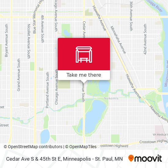 Cedar Ave S & 45th St E map