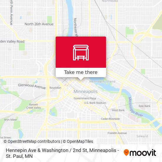 Mapa de Hennepin Ave & Washington / 2nd St