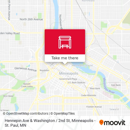 Hennepin Ave & Washington / 2nd St map