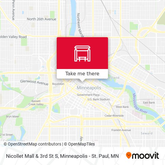 Nicollet Mall & 3rd St S map