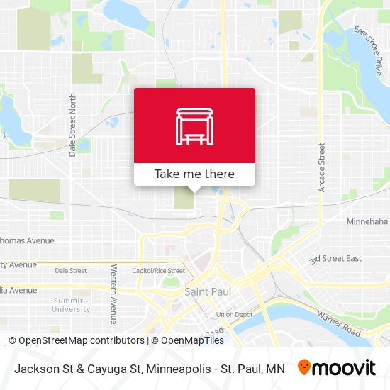 Jackson St & Cayuga St map