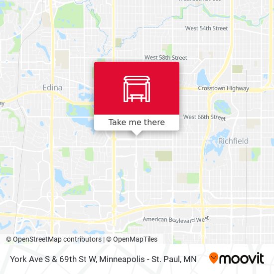 Mapa de York Ave S & 69th St W