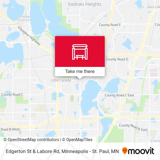 Edgerton St & Labore Rd map
