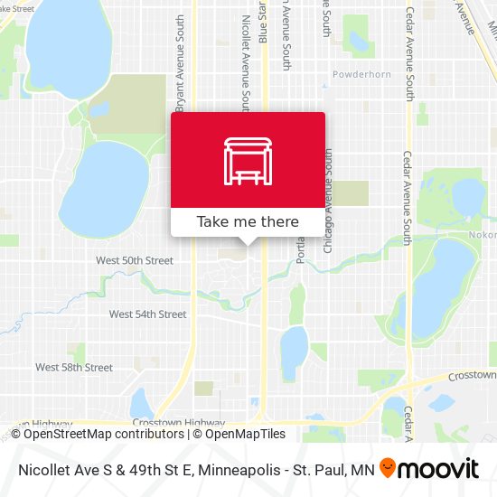 Nicollet Ave S & 49th St E map