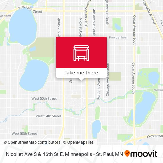Nicollet Ave S & 46th St E map
