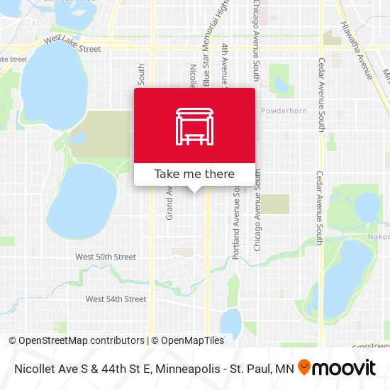 Mapa de Nicollet Ave S & 44th St E