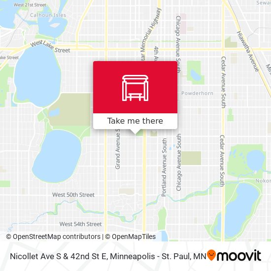 Nicollet Ave S & 42nd St E map