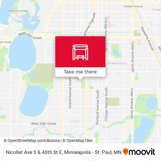 Nicollet Ave S & 40th St E map