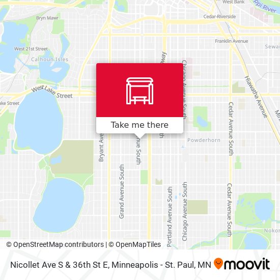 Mapa de Nicollet Ave S & 36th St E
